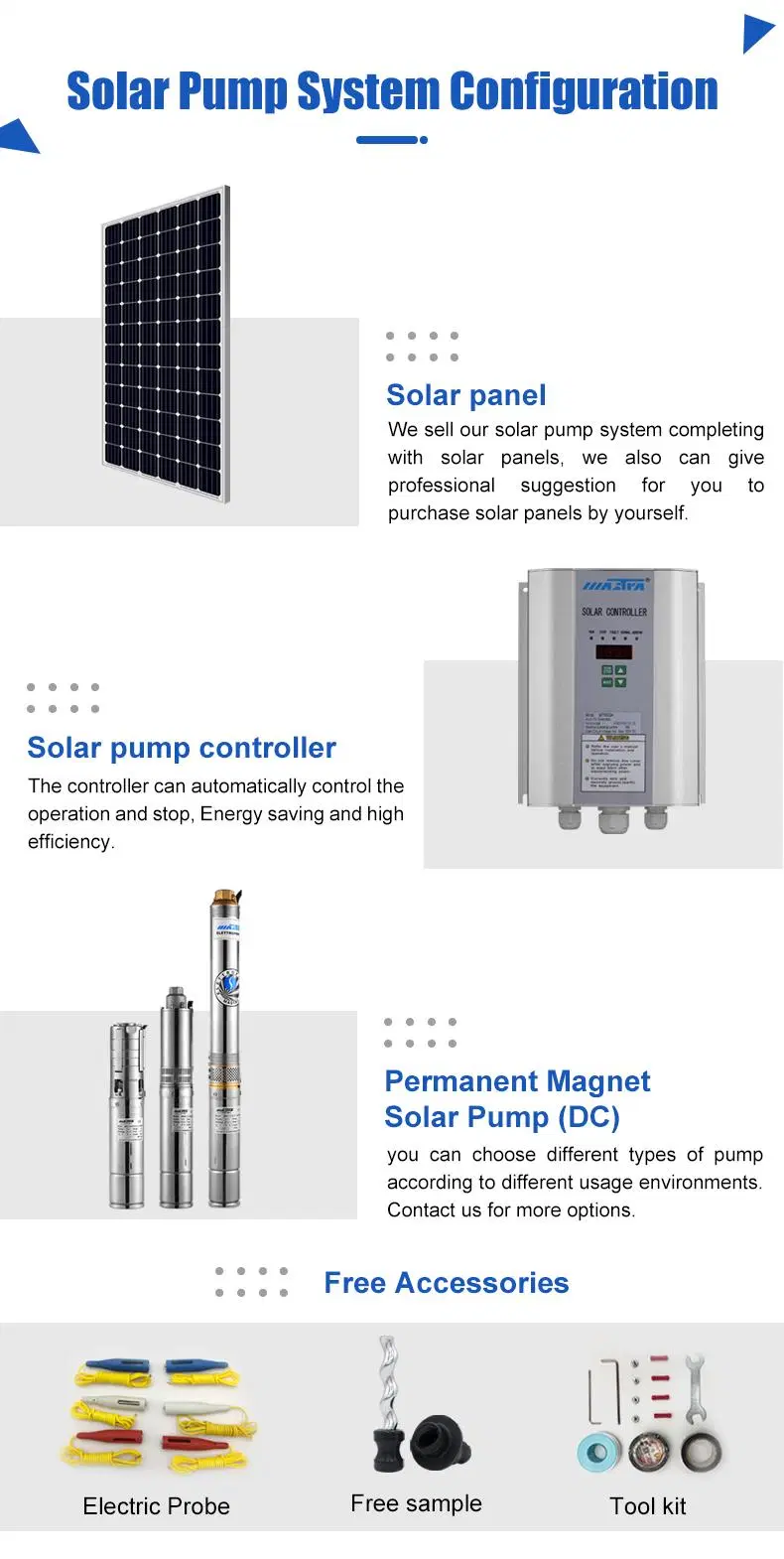 Mastra 4 Inch Solar Power Water Pump System DC 48V 400W Stainless Steel Submersible Centrifugal Borehole Well Pump Price